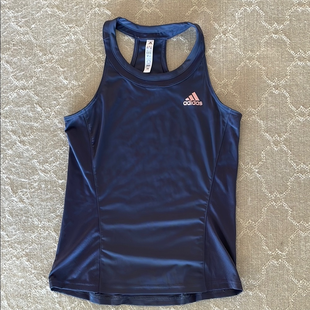 Adidas Blue Fitted Sleeveless Tank Top